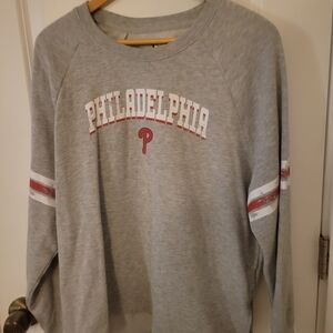 Genuine Merchandise Gray and Red Team Logo Crewneck